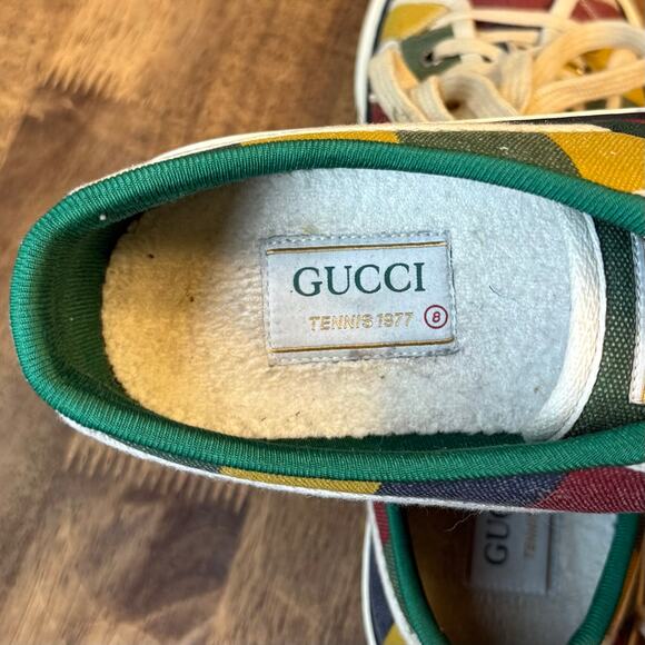 Gucci Tennis 100 1977 Canvas Colorblock Low Top Sneaker Shoes Men’s Size 8 - Picture 11 of 11